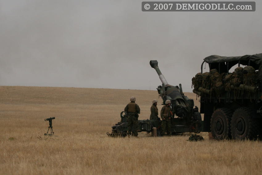 M198 155mm Howitzers firing at Camp Guernsey ARNG Base
, photo 