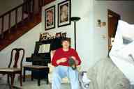 (Hartland, Thanksgiving 2001) Mom putting on shoe
