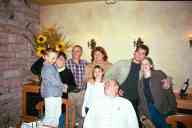 (Thanksgiving 2001) Cal, Mom, Peter, Sue, Abby, Dad, Abe, Katie