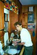 (The Farm, Thanksgiving 2001) Abe doing the dishes?!
