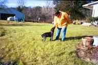 (The Farm, Thanksgiving 2001) Mom rewarding Dax