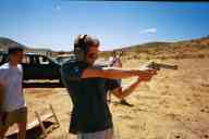 (Shooting at chez Maly, August 2002) TB shoots S&W 629