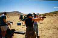 (Shooting at chez Maly, August 2002) Jen Swan shoots E.G. Makarov