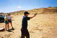 (Shooting at chez Maly, August 2002) Zak Smith shoots CZ-75B-SA