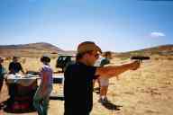 (Shooting at chez Maly, August 2002) Abe Smith shoots CZ-75B-SA