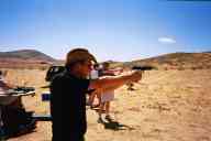 (Shooting at chez Maly, August 2002) Abe Smith shoots CZ-75B-SA