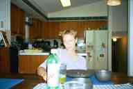 (chez Zak Smith, August 2002) Sasha Garofalo with a cleaned plate