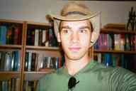 (chez Zak Smith, August 2002) Abe Smith with old hat