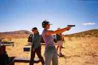 (Shooting at chez Maly, August 2002) Sasha Garofalo shoots CZ-75B-SA