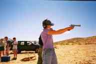 (Shooting at chez Maly, August 2002) Sasha Garofalo shoots S&W 629