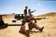(Shooting at chez Maly, August 2002) Jen Swan shoots M96 Rifle