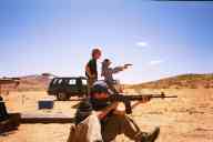 (Shooting at chez Maly, August 2002) Jen Swan shoots M96 Rifle
