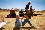 (Shooting at chez Maly, August 2002) Sasha Garofalo shoots M96 Rifle
