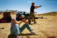 (Shooting at chez Maly, August 2002) Sasha Garofalo shoots M96 Rifle