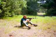 (The Farm, July 2002) Abe Smith shooting the Robinson Armament M96 rifle