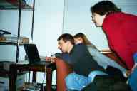 (Chez Zak, January 2003) Abe, Katie, Annette