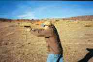 (Chez Maly, January 2003) Abe shooting CZ-75 Compact