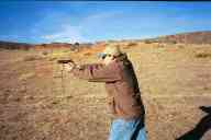 (Chez Maly, January 2003) Abe shooting CZ-75 Compact