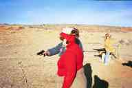 (Chez Maly, January 2003) Lisa shooting Annette the Kimber Ultra Carry