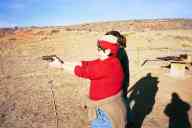 (Chez Maly, January 2003) Annette shooting Kimber Ultra Carry
