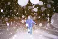 (March 2003 SNOWSTORM!) Sasha stumbles through the snowy night