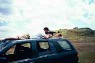 (June 2003 Shutzenfest) Jason fires the AR-15 from the roof
