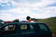 (June 2003 Shutzenfest) Rob fires the .243 from the roof
