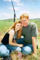 (June 2003 Shutzenfest) Gordon and Allison, and rake