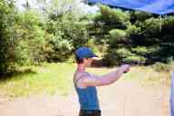 (Shooting at Farm, July 2003) Sasha shoots the CZ85Combat
