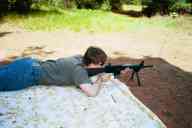 (Shooting at Farm, July 2003) Max shoots the AR-15 prone