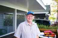 (Monocqua, July 2003) Dad in front of cabin