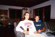 (Chez Condon, Monocqua, July 2003) Abe and John on couch
