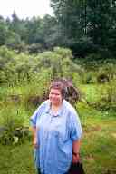 (Chez Garofalo, Lowell, July 2003) Due in garden