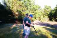 (Shooting at Farm, July 2003) Dad instructs Max on trap