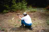 (Shooting at Farm, July 2003) Mom shoots the BHP