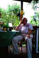 (Chez Garofalo, Lowell, July 2003) Jim on porch