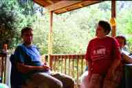 (Chez Garofalo, Lowell, July 2003) Zak, Dove, and Sue on porch