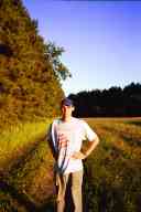 (Farm, July 2003) Abe on path