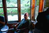 (Farm, July 2003) Dad relaxing during dinner on porch