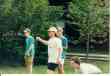 () Zak playing bocce ball.